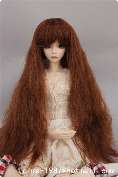 brown long wig for bjd 1/3,1/4,1/6 doll - Click Image to Close